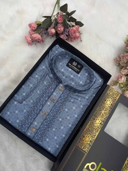 ডিজিটাল প্রিন্টেড সিকুয়েন্স এম্ব্রয়ডারি পাঞ্জাবি